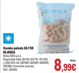 Oferta de Kloska - Gamba Pelada 10/30 por 8,99€ en Makro