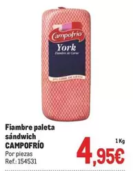 Oferta de Campofrío - Fiambre Paleta Sandwich por 4,95€ en Makro