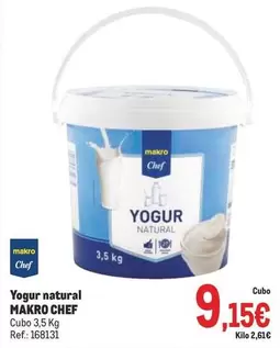 Oferta de Makro Chef - Yogur Natural por 9,15€ en Makro