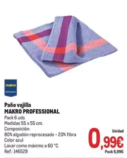 Oferta de Makro Professional - Paño Vajilla por 0,99€ en Makro