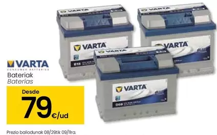 Oferta de Varta - Baterias por 79€ en Eroski