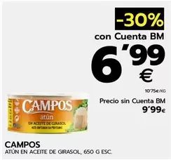 Oferta de Bm - Atún En Aceite De Girasol por 6,99€ en BM Supermercados