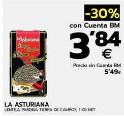 Oferta de La Asturiana - Lenteja Pardina Tierra De Campos por 5,49€ en BM Supermercados