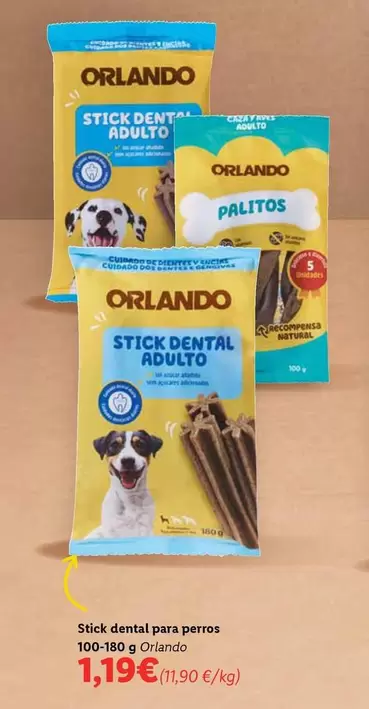 Oferta de Orlando - Stick Dental Para Perros por 1,19€ en Lidl