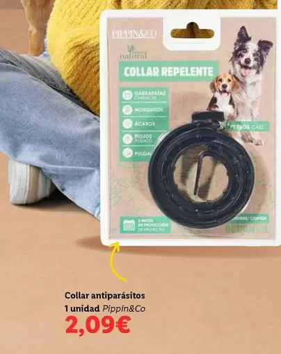 Oferta de Pippin&Co - Collar Antiparásitos por 2,09€ en Lidl