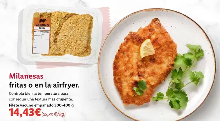 Oferta de Filete Vacuno Empanado por 14,43€ en Lidl