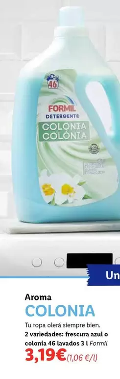 Oferta de Formil - Aroma Colonia 2 Variedades: Frescura Azul O Colonia por 3,19€ en Lidl