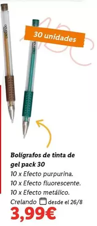 Oferta de Crelando - Bolígrafos De Tinta De Gel por 3,99€ en Lidl