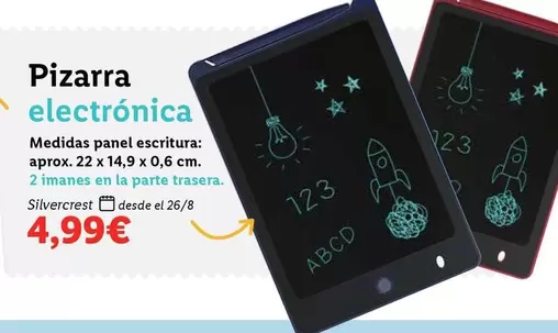 Oferta de SilverCrest - Pizarra Electrónica Medidas Panel Escritura por 4,99€ en Lidl