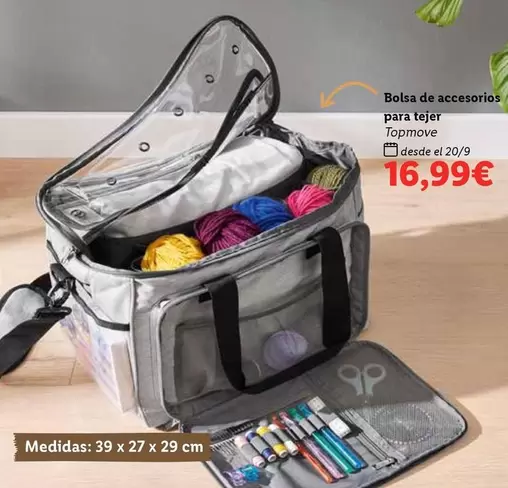 Oferta de Top Move - Bolsa De Accesorios Para Tejer por 16,99€ en Lidl