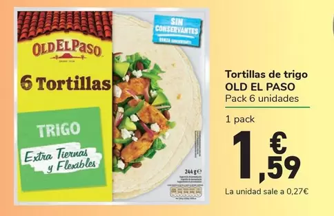 Oferta de Old El Paso - Tortillas De Trigo por 1,59€ en Carrefour Express