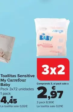 Oferta de My Carrefour Baby - Toallitas Sensitive por 4,45€ en Carrefour