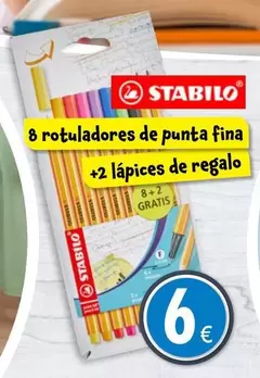 Oferta de Stabilo - 8 Rotuladores De Punta Fina por 6€ en TEDi