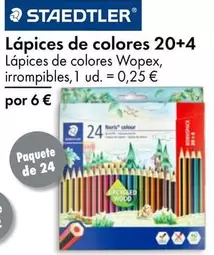 Oferta de Lápices De Colores 20+4 por 6€ en TEDi