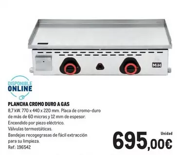 Oferta de Plancha Cromo Duro A Gas por 695€ en Makro