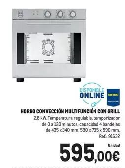 Oferta de Horno Convección Multifunción Con Grill por 595€ en Makro