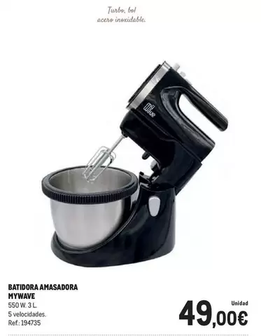 Oferta de Mywave - Batidora Amasadora por 49€ en Makro