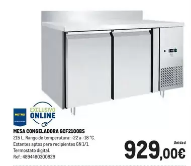 Oferta de Mesa Congeladora GCF2100BS por 929€ en Makro