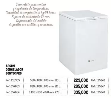 Oferta de Control - Arcon Congelador Sontec Pro por 229€ en Makro