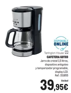 Oferta de Cristal - Cafetera Goteo por 39,95€ en Makro