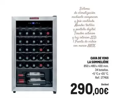 Oferta de La sommeliere - Cava De Vino por 290€ en Makro