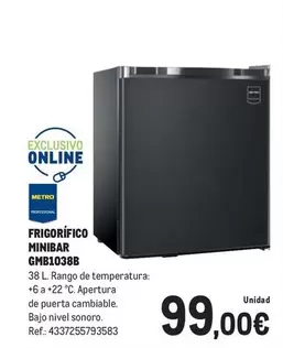 Oferta de Metro Professional - Minibar - Frigorifico GMB1038B por 99€ en Makro