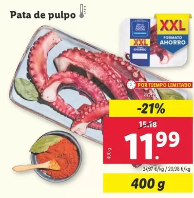 Oferta de Pata De Pulpo por 11,99€ en Lidl