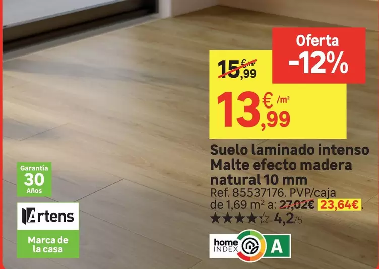 Oferta de Home - Suelo Laminado Intenso Malte Efecto Madera Natural 10 Mm por 13,99€ en Leroy Merlin