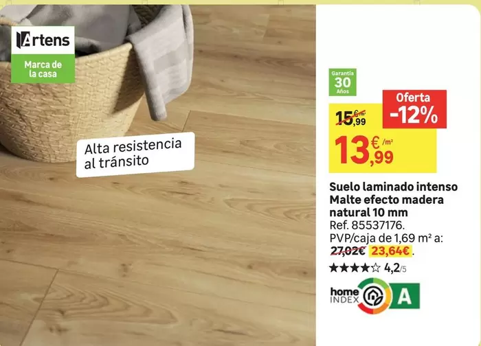 Oferta de Home - Suelo Laminado Intenso Malte Efecto Madera Natural por 13,99€ en Leroy Merlin