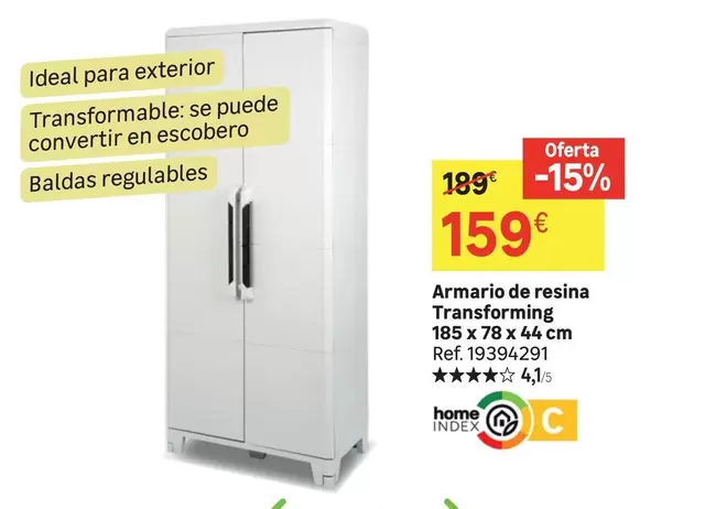 Oferta de Home - Armario De Resina Transforming por 159€ en Leroy Merlin