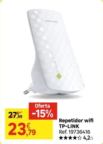 Oferta de TP-LINK - Repetidor Wifi por 23,79€ en Leroy Merlin