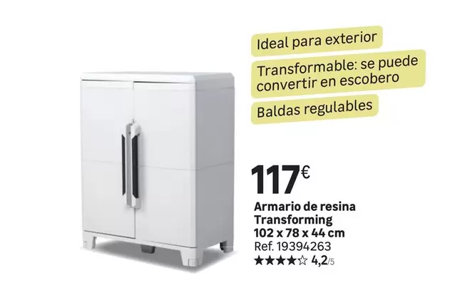 Oferta de Ideal - Armario De Resina Transforming por 117€ en Leroy Merlin