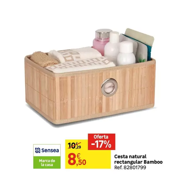 Oferta de La casa - Cesta Natural Rectangular Bamboo por 8,5€ en Leroy Merlin