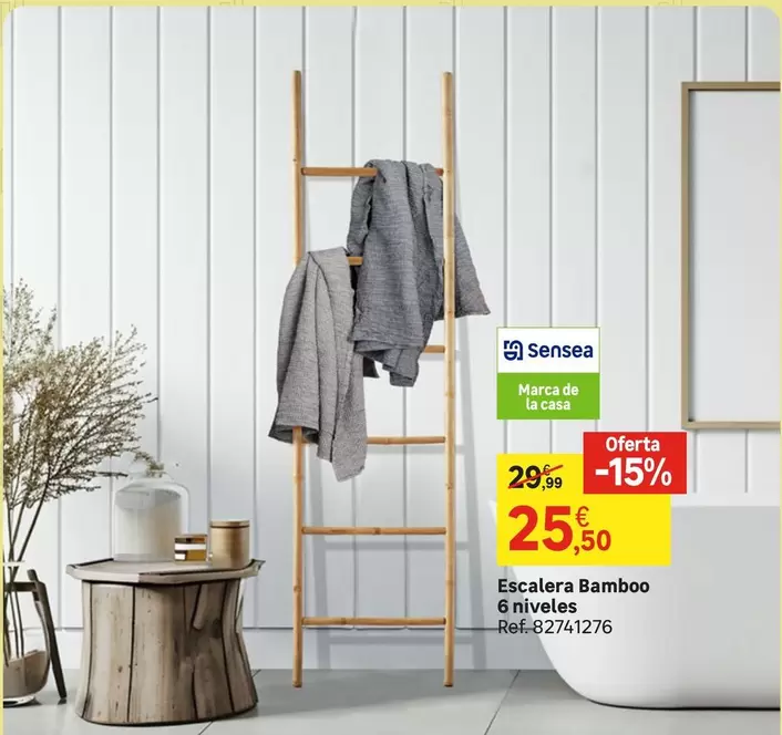 Oferta de La casa - Sensea - Escalera Bamboo 6 Niveles por 25,5€ en Leroy Merlin