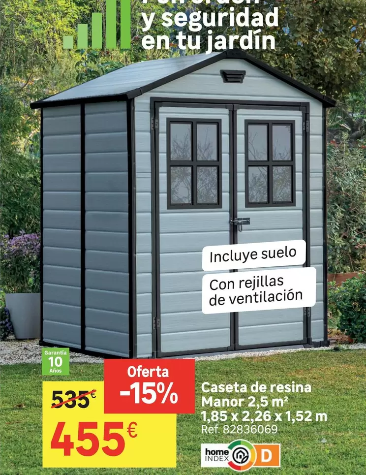 Oferta de Home - Caseta De Resina Manor por 455€ en Leroy Merlin