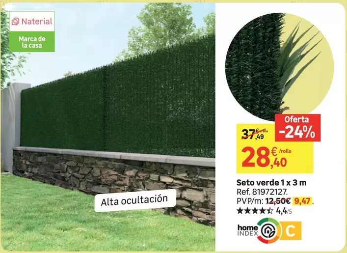 Oferta de Home - Seto Verde 1x3m por 28,4€ en Leroy Merlin