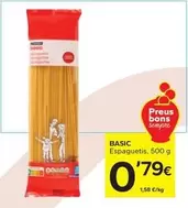 Oferta de Eroski Basic - Espaguetis por 0,79€ en Caprabo