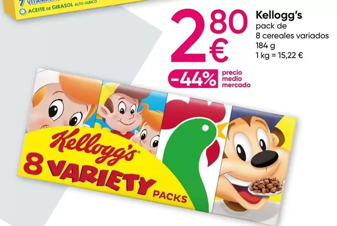 Oferta de Kellogg's - Pack De 8 Cereales por 2,8€ en Pepco