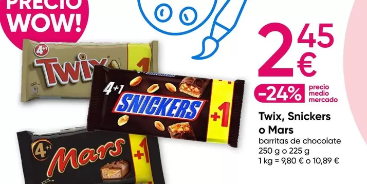 Oferta de Mars - Twix, Snickers O por 2,45€ en Pepco