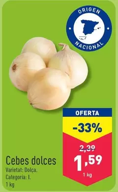 Oferta de Cebollas Dulces por 1,59€ en ALDI