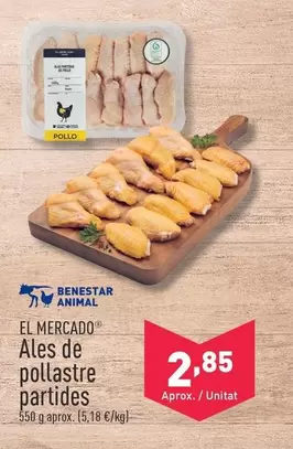 Oferta de El Mercado - Alas De Pollo Partidas por 2,85€ en ALDI