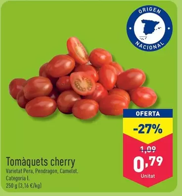 Oferta de Tomates Cherry por 0,79€ en ALDI