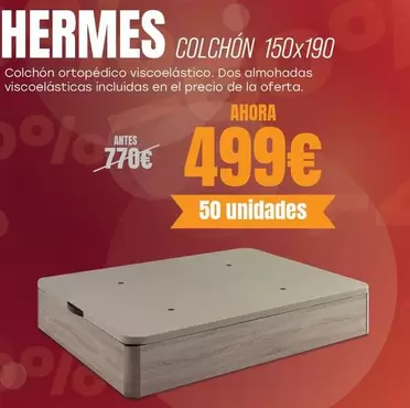 Oferta de Hermès - Colchón 150x190 por 499€ en OKSofas