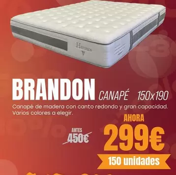 Oferta de Brandon - Canapé 150x190 por 299€ en OKSofas