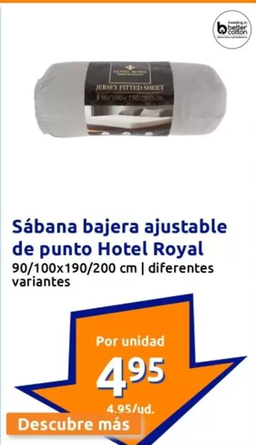 Oferta de Royal - Sábana Bajera Ajustable De Punto Hotel por 4,95€ en Action