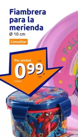 Oferta de Fiambrera Para La Merienda por 0,99€ en Action