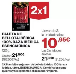 Oferta de Bellota - Paleta De  Iberica 100% Raza Iberica Esenciaúnica por 21,9€ en El Corte Inglés