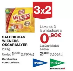 Oferta de Oscar Mayer - Salchichas Wieners por 1,35€ en El Corte Inglés