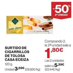 Oferta de Casa eceiza - Surtido De Cigarrillos De Tolosa por 3,59€ en El Corte Inglés