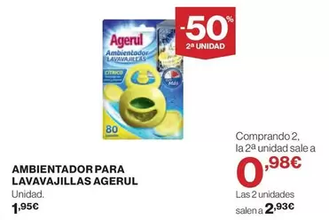 Oferta de Agerul - Ambientador Para Lavavajillas por 1,95€ en El Corte Inglés